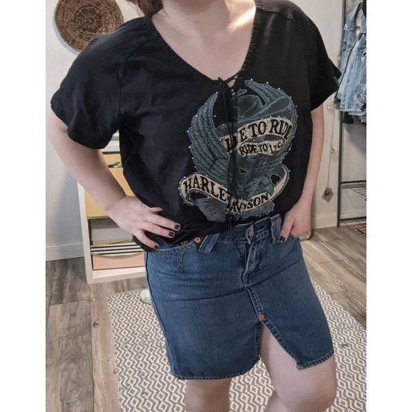 Harley-Davidson Tops - Harley Davidson Women's Studded and Stiched Tee